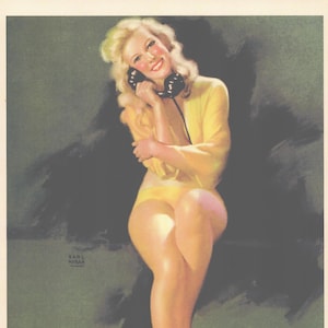 Moran Created Gorgeous Blonde on Phone Military Pin-up Kit  1940&#39;s 6.5x9