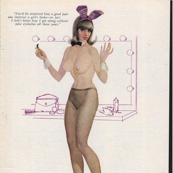 Lewis Created Gorgeous Playboy Bunny Getting Dressed Nov 1968 8x11