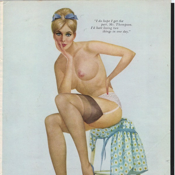 Lewis a créé une magnifique blonde assise sur un tabouret février 1968 8x11