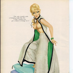 Vargas Playboy Sep 1965 Gorgeous Blonde in a Sexy Lounging Outfit 8x11