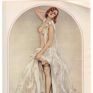 Vargas Playboy Jan 1964 Reprint of 1920&#39;s painting of &quot;Anna Mae Clift&quot; the future wife of the Artist 8x11