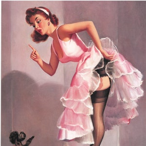 Harry  Ekman Created Cute Redhead Getting a Run in Her Stockings  40&#39;s or 50&#39;s 11 x14