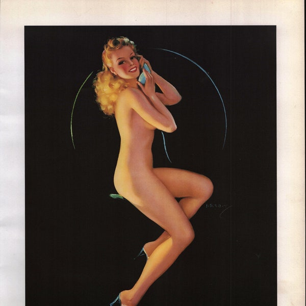 Erbit Created "Goodnight" a Gorgeous Blonde on the Phone  1942 10x12