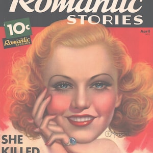 Zoe Mozert the  Cover Art for April 1936 Issue of Romantic Stories This is the Original cover It is 8.5" x 11.5" Excellent Quality