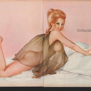 Vargas Playboy Jun 1972 Gorgeous Redhead Ready for her Exercise  11x16