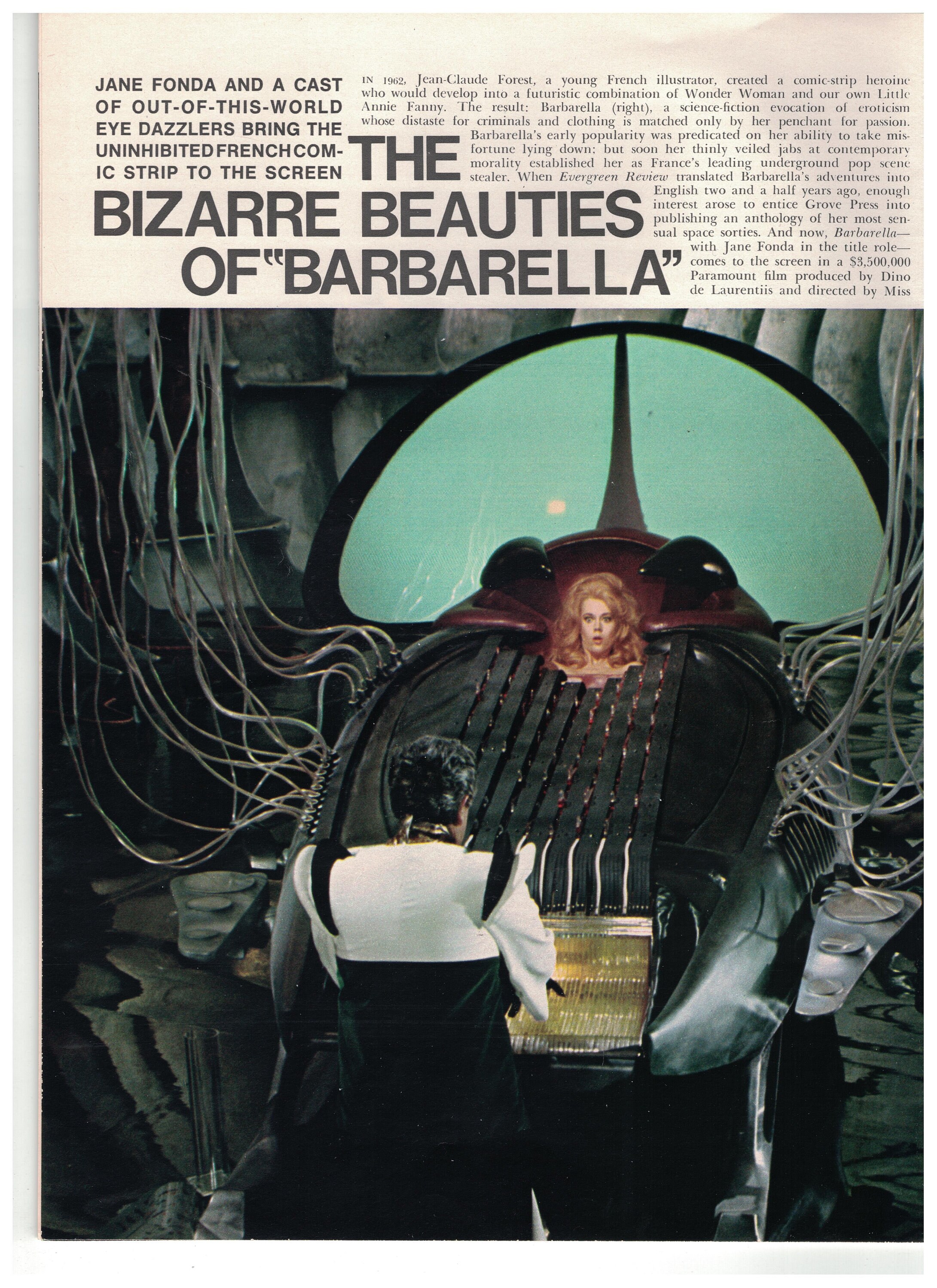 Jane Fonda Barbarella Poster Advert From Playboy Nov 1968 8x11 Plus the