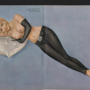 Vargas Playboy Sep 1968 Beautiful Blonde Wearing her Pearls  and Tight Black Pants 11x16