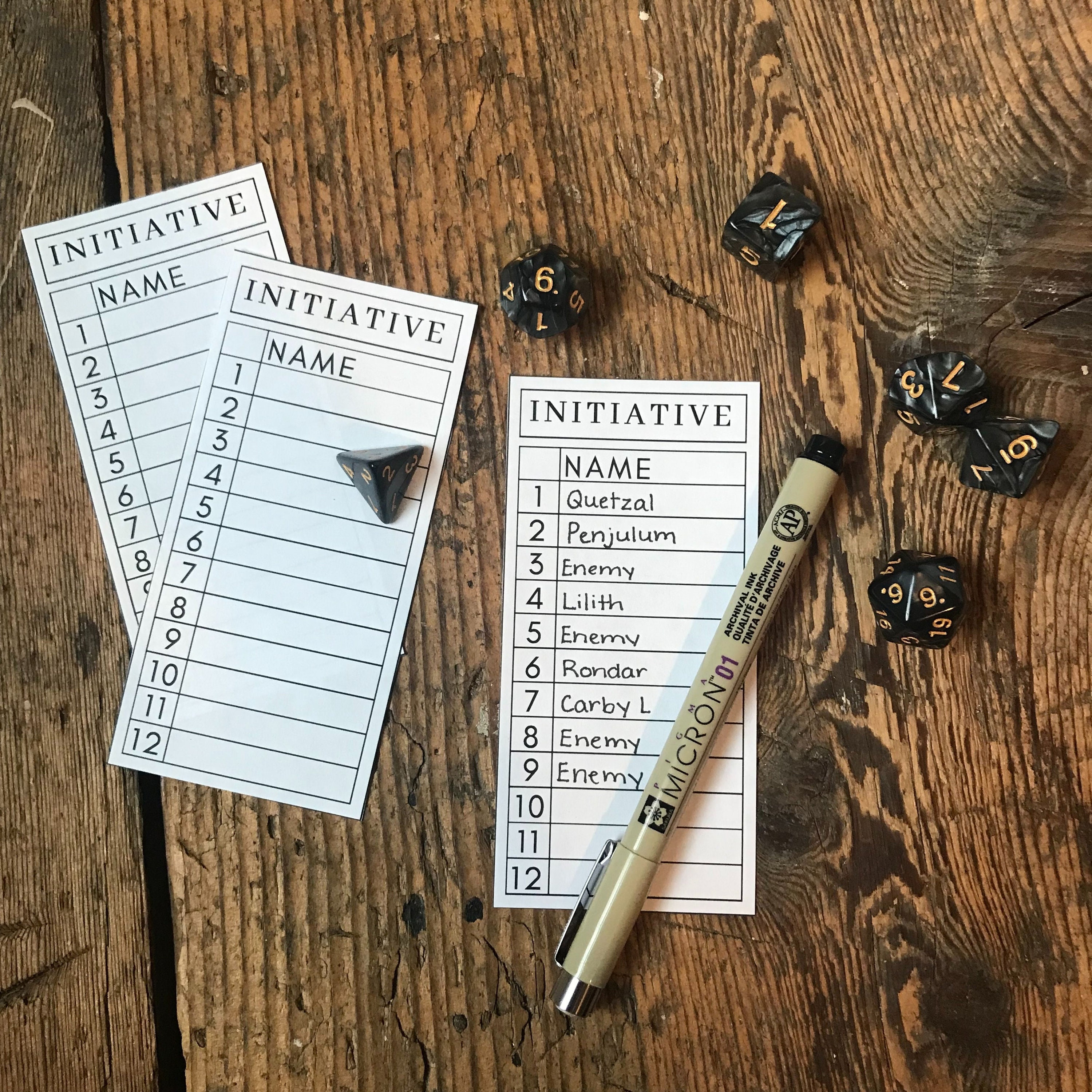 DND Initiative Cards - DM Binder Must-have : PDF Printable File - Etsy