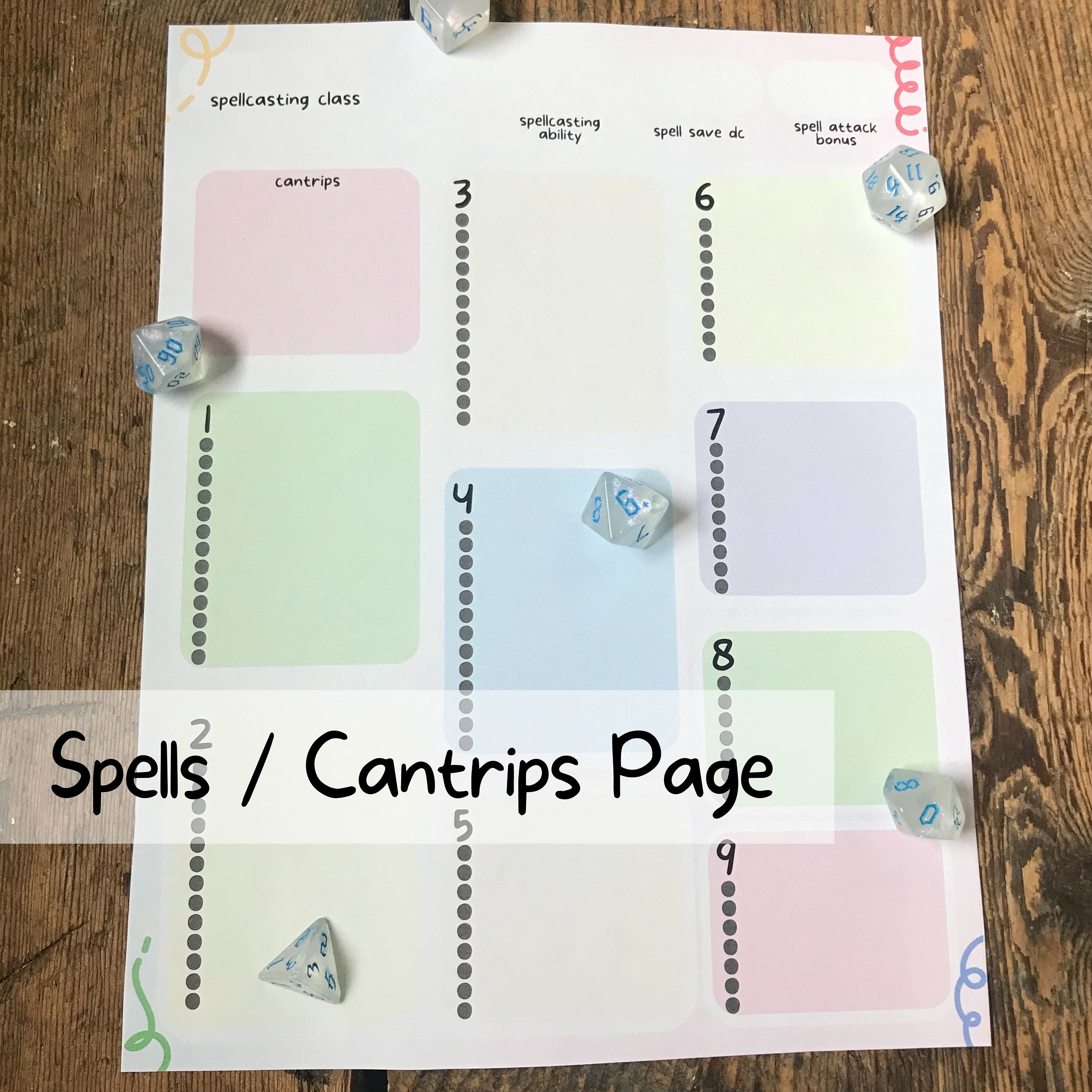 DND Rainbow Pastel Character Sheet - PDF Printable File - Etsy
