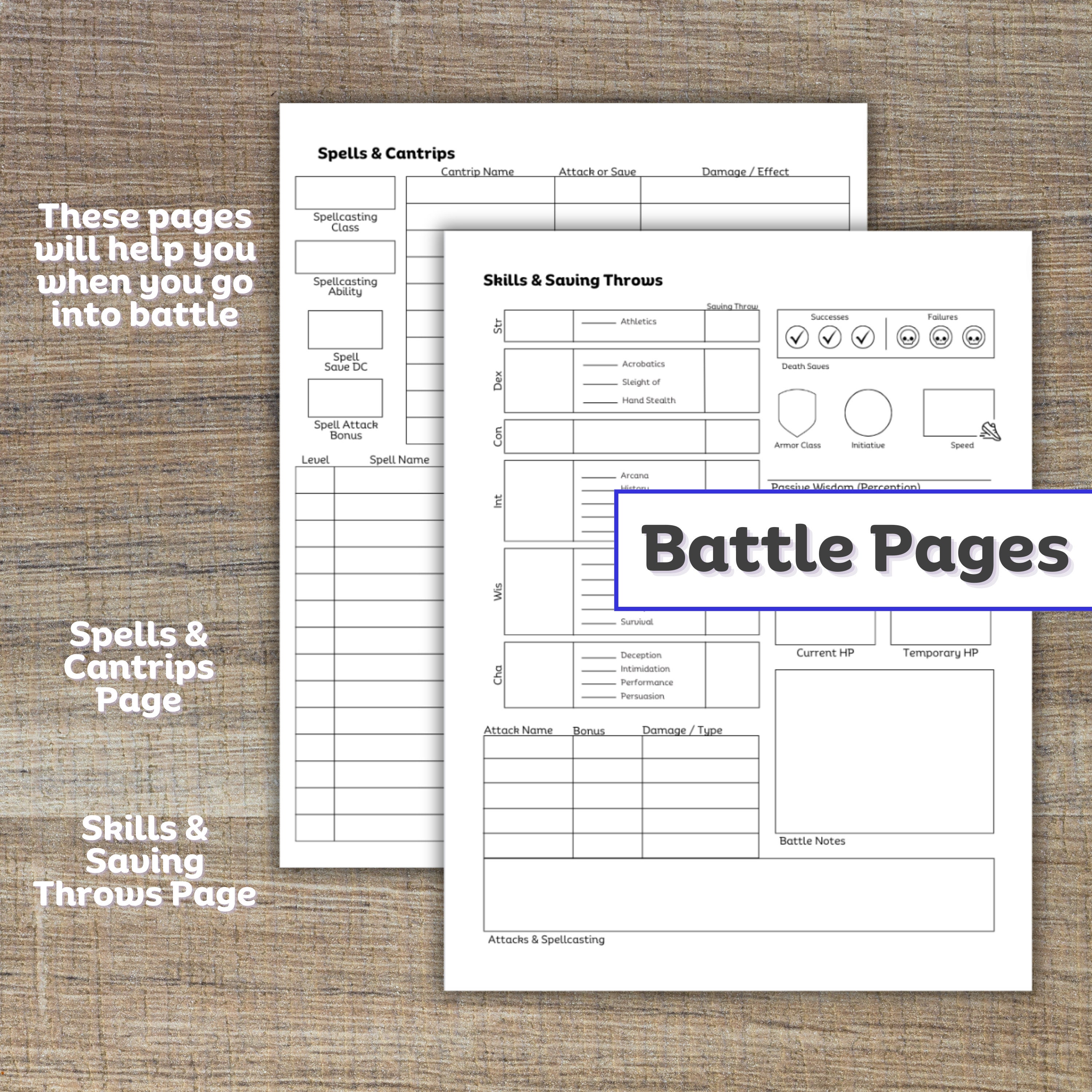 Character List Sheets.pdf The Ultimate Character Sheet - 9 Page PDF Printable File - Etsy