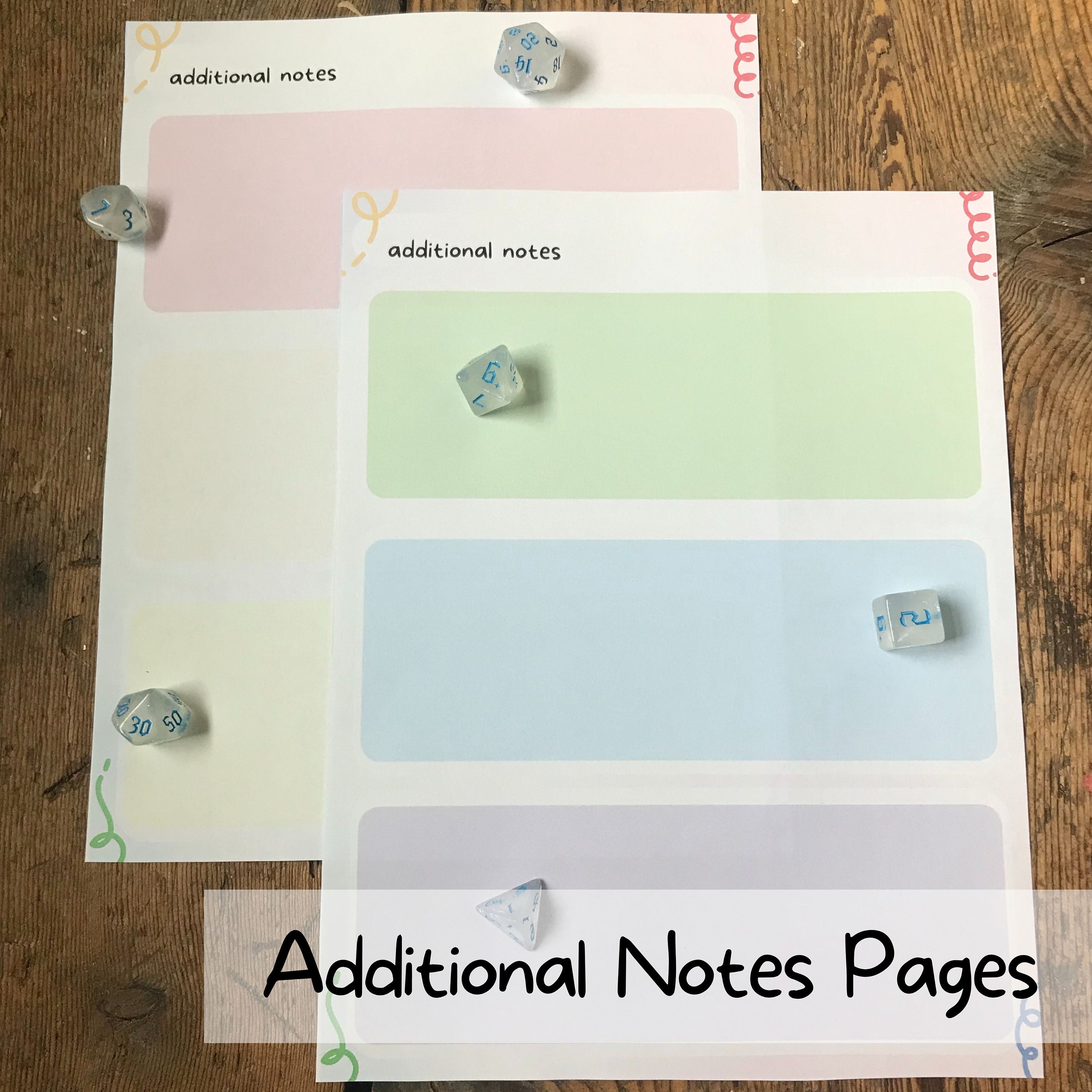 DND Rainbow Pastel Character Sheet - PDF Printable File - Etsy