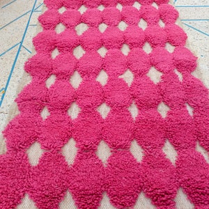 Pink rug runner moroccan wool runner carpet