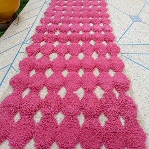 Pink rug runner moroccan wool runner carpet