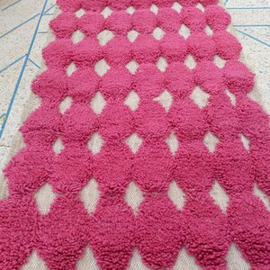 Pink rug runner moroccan wool runner carpet