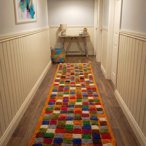 Colorful Moroccan Runner 2×10 – Multicolor Wool Berber Hallway Carpet
