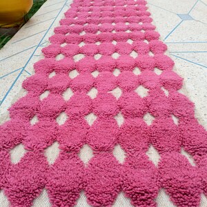 Pink rug runner moroccan wool runner carpet