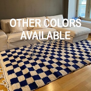 checkered rug moroccan rug checkerboard rug handmade rug checks rug wool carpet