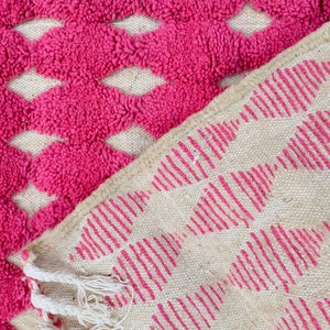 Pink rug runner moroccan wool runner carpet