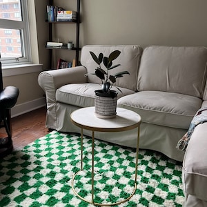 checkered Moroccan Green  rug, squares rug, checkerboard carpet, handwoven wool rug, checker hand knotted wool rug, white and all colors