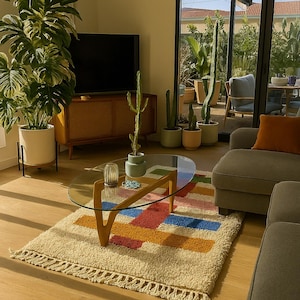 handmade wool berber colred colourful carpet rug for living room