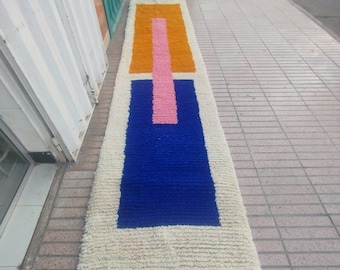 Runner rug moroccan rug beautifulcarpet large fluffy rug abstract style wool handmade runner rug berber colored rug runner