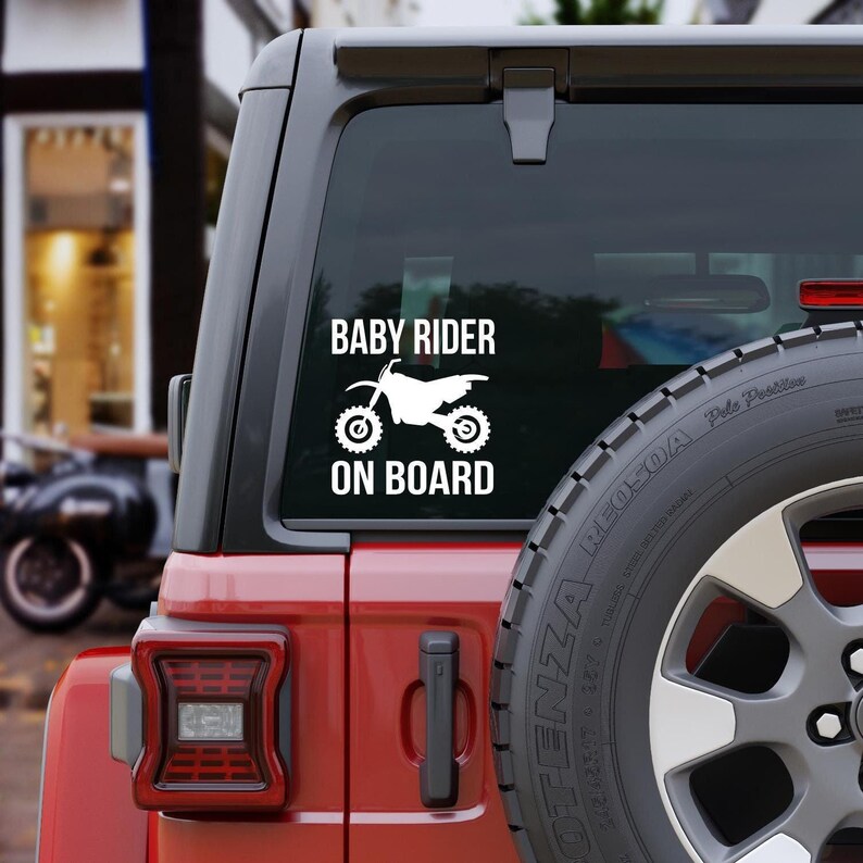 Baby Rider on Board Decal, Rider Decal, Baby Motorcycle Decal, Vinyl ...