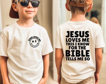 Jesus Loves Me Bible Kids Shirt PNG – Faith-Based Design for Christian Kids, Cute Religious T-Shirt Graphic, Printable PNG, Instant Download