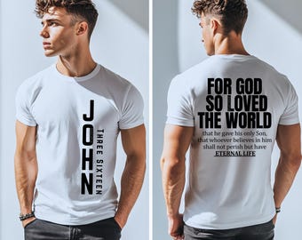 Christian Png, John 3:16 Png, Christian Bible Verse Sublimation File, Faith-Based Shirt Design, For God So Loved the world Png, Scripture