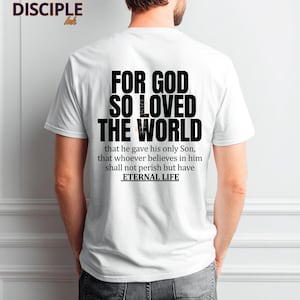 Imagem PNG cristã, João 3:16 PNG, Arquivo para sublimação com versículo bíblico cristão, Design para camiseta com temática religiosa, Porque Deus amou o mundo de tal maneira PNG, Escritura imagem 14
