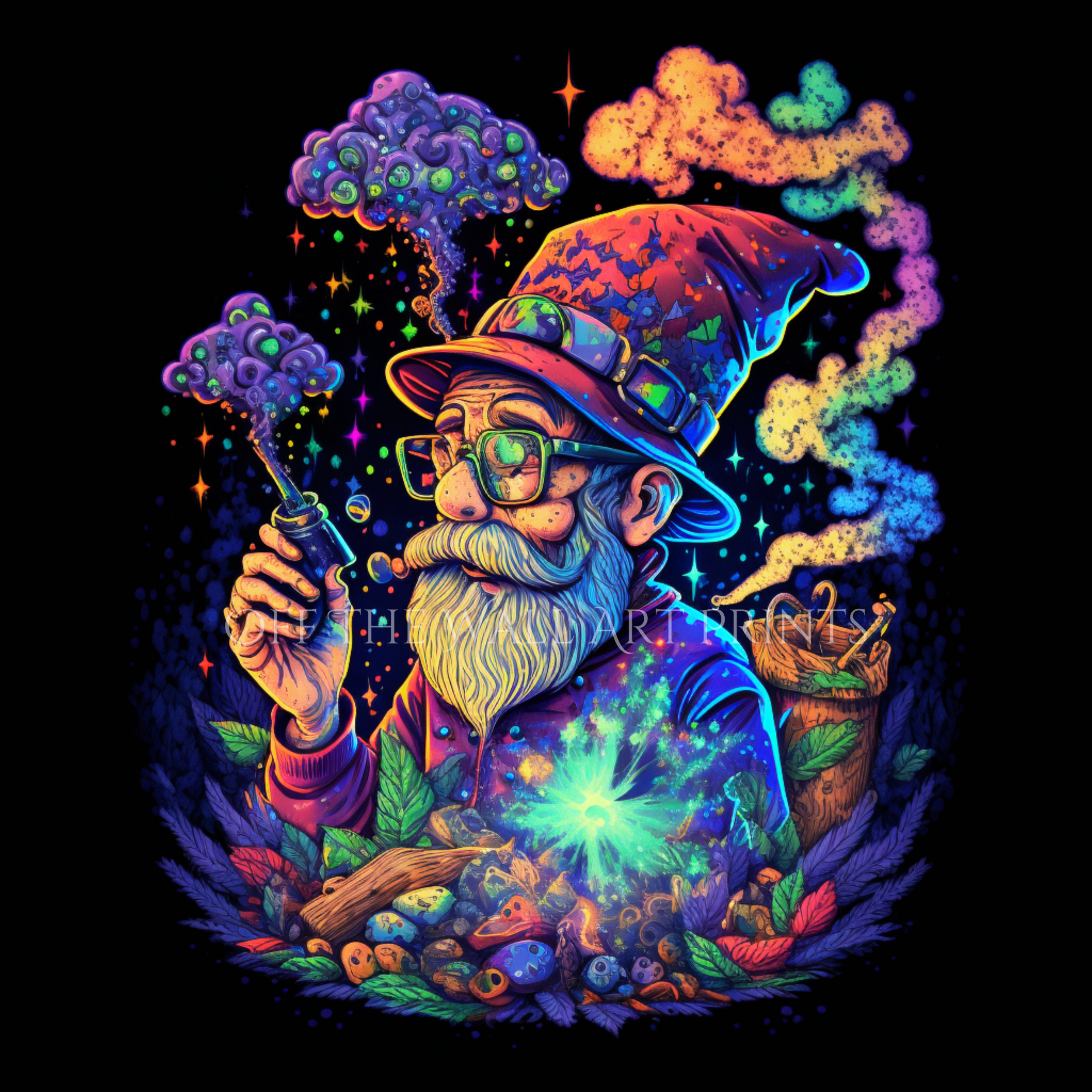 Wizard Art Art Prints Psychedelic Art AI Artwork Trippy - Etsy