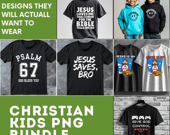 Christian Kids PNG Bundle | Trendy Faith Designs (Digital Download)