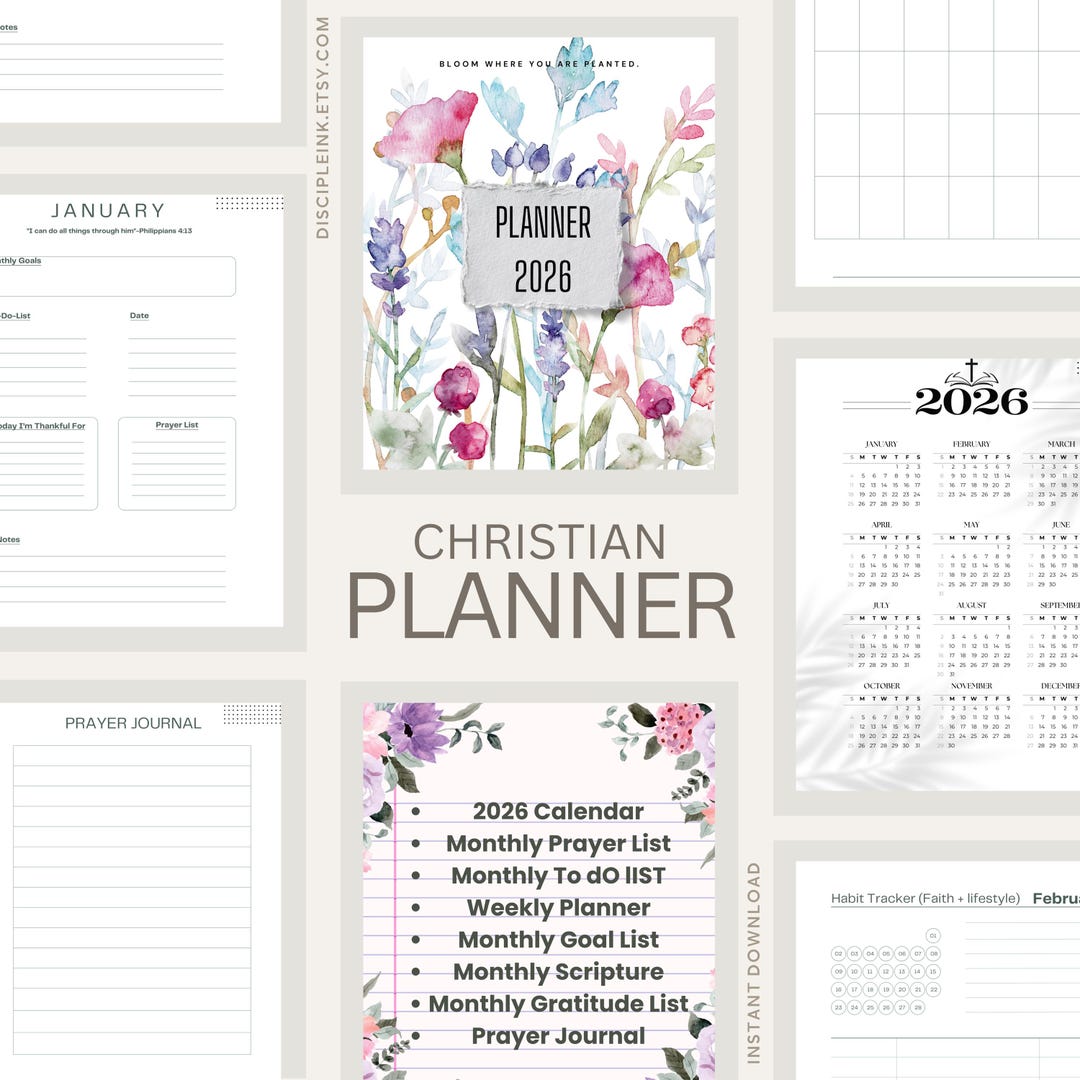 2026 Christian Women’s Planner | Floral Faith Planner Printable ...