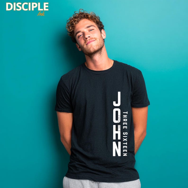 Imagem PNG cristã, João 3:16 PNG, Arquivo para sublimação com versículo bíblico cristão, Design para camiseta com temática religiosa, Porque Deus amou o mundo de tal maneira PNG, Escritura imagem 3