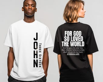 Christian Png, John 3:16 Png, Christian Bible Verse Sublimation File, Faith-Based Shirt Design, For God So Loved the world Png, Scripture