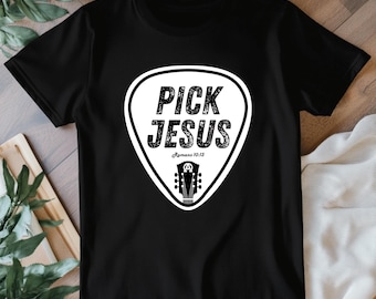 Pick Jesus Png, Christian music shirts, Christian Png, Guitar Pick shirt, Trendy T-shirt design, Christian t-shirts, Trendy Png, DIY t-shirt