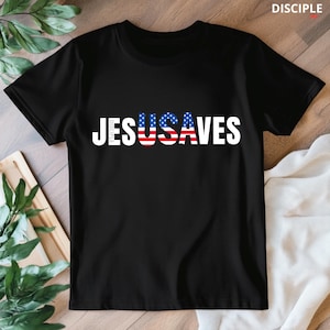 Jesus Saves Patriotic PNG | Christian USA Flag Sublimation Design | Faith in America Clipart | 4th of July Christian Digital Download