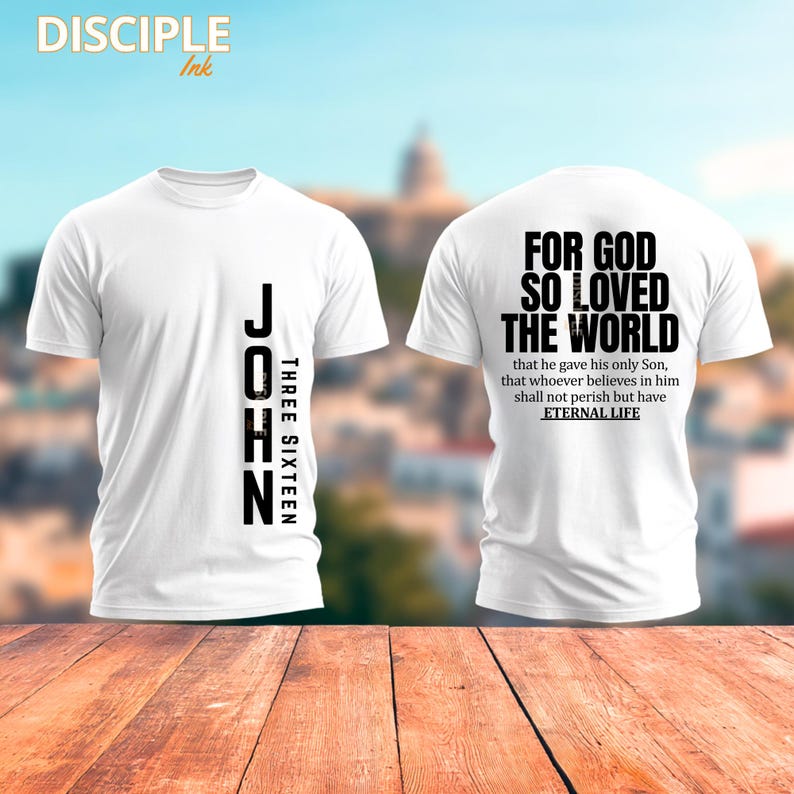 Imagem PNG cristã, João 3:16 PNG, Arquivo para sublimação com versículo bíblico cristão, Design para camiseta com temática religiosa, Porque Deus amou o mundo de tal maneira PNG, Escritura imagem 5