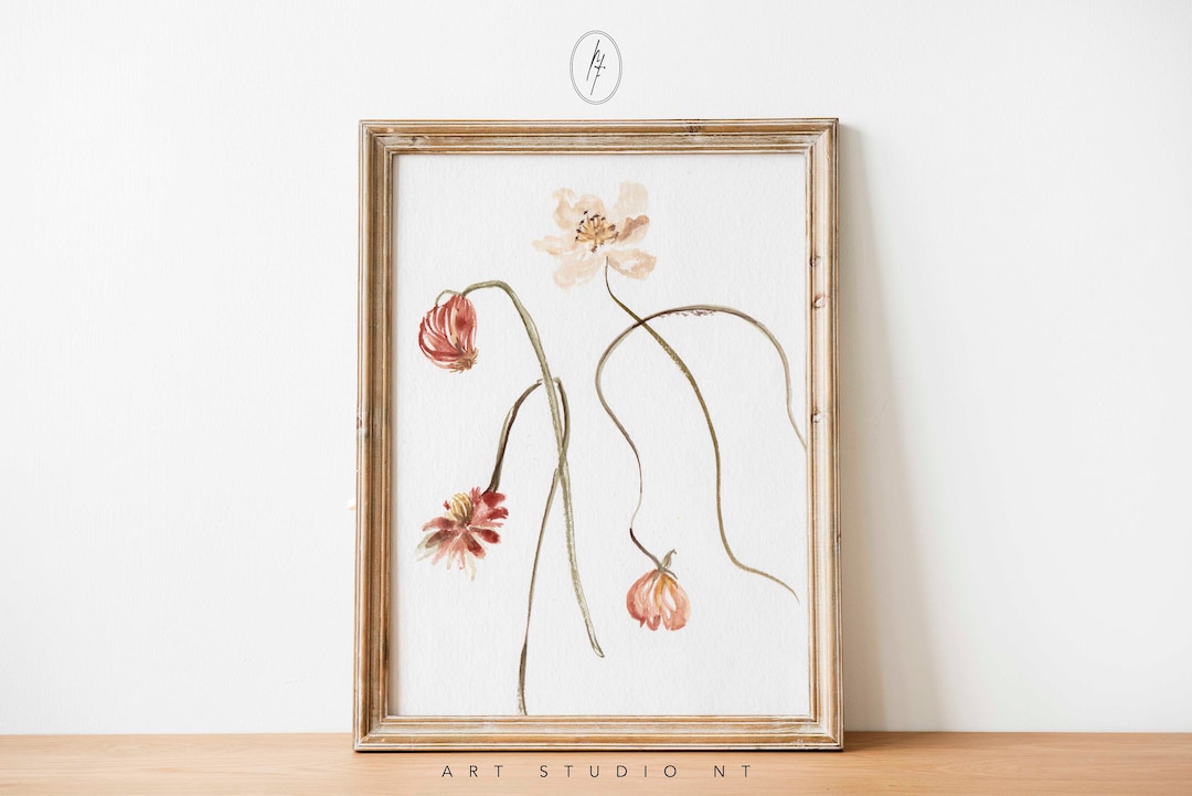 Printable Floral Wall Art, Pink Floral Wall Art,flower Art,botanical ...