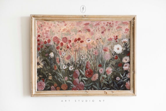 Pink Floral Wall Art Printable Floral Wall Art Flower Art - Etsy