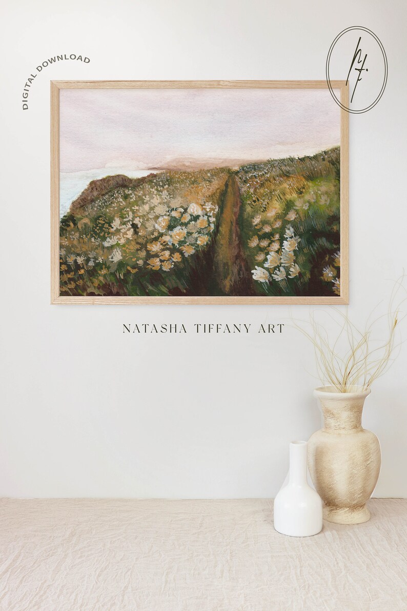 Landscape Painting Printable Wall Art Horizontal Wall Art | Etsy