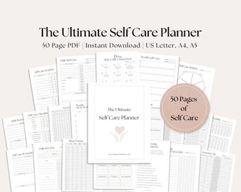 Self Care Planner Bundle: Habit & Goals Tracker (Printable PDF Digital Download)