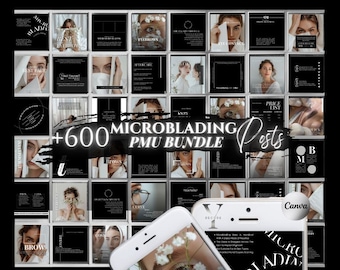 Brows Microblading Instagram Template Microblading EyeBrow Tattoo Social Media Post Black Luxury Brow Artist Permanent Makeup PMU Post Flyer