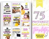 Pinterest Templates Canva, Pinterest Pin Templates, Pinterest Marketing, Purple Pinterest Templates Blogger Coach Digital Products Business