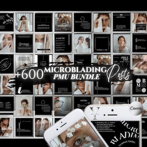 Brows Microblading Instagram Template Microblading EyeBrow Tattoo Social Media Post Black Luxury Brow Artist Permanent Makeup PMU Post Flyer