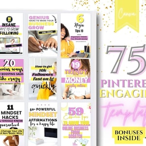Pinterest Templates Canva, Pinterest Pin Templates, Pinterest Marketing, Purple Pinterest Templates Blogger Coach Digital Products Business