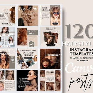 Hairstylist Instagram Template Hair Salon Templates Hair Business Haircare Instagram Post Hairdresser Canva Social Media Hair Instagram Post