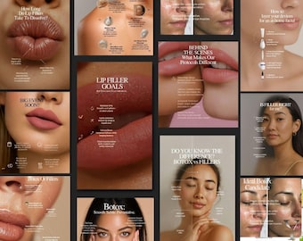 Medspa Instagram Templates: Botox, Filler Posts für Nurse Injektors (Canva Social Media Flyers)
