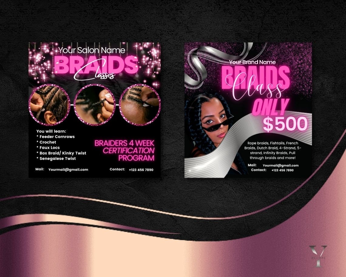 Hair Braiding Flyer Hair Salon Flyer Book Now Hair Instagram - Etsy