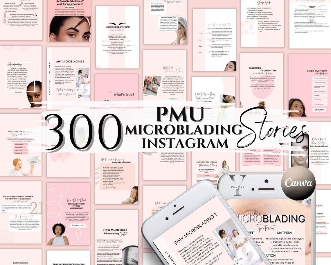 Microblading Brow Pmu Instagram Story Permanent Makeup - Etsy