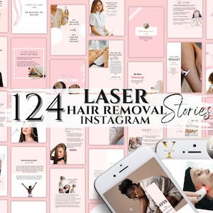 Laser Hair Removal Templates Instagram Story Posts Esthetician Skincare Social Media Laser Specialist Technician Med Spa Ipl Wax Infographic